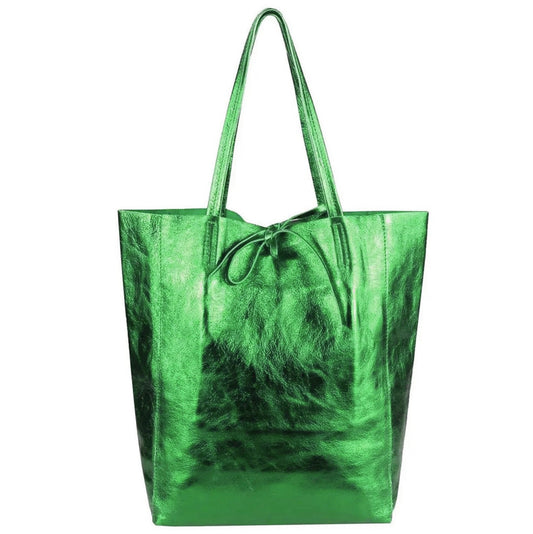 Taima sac shopper en cuir irisé ~ Vert émeraude