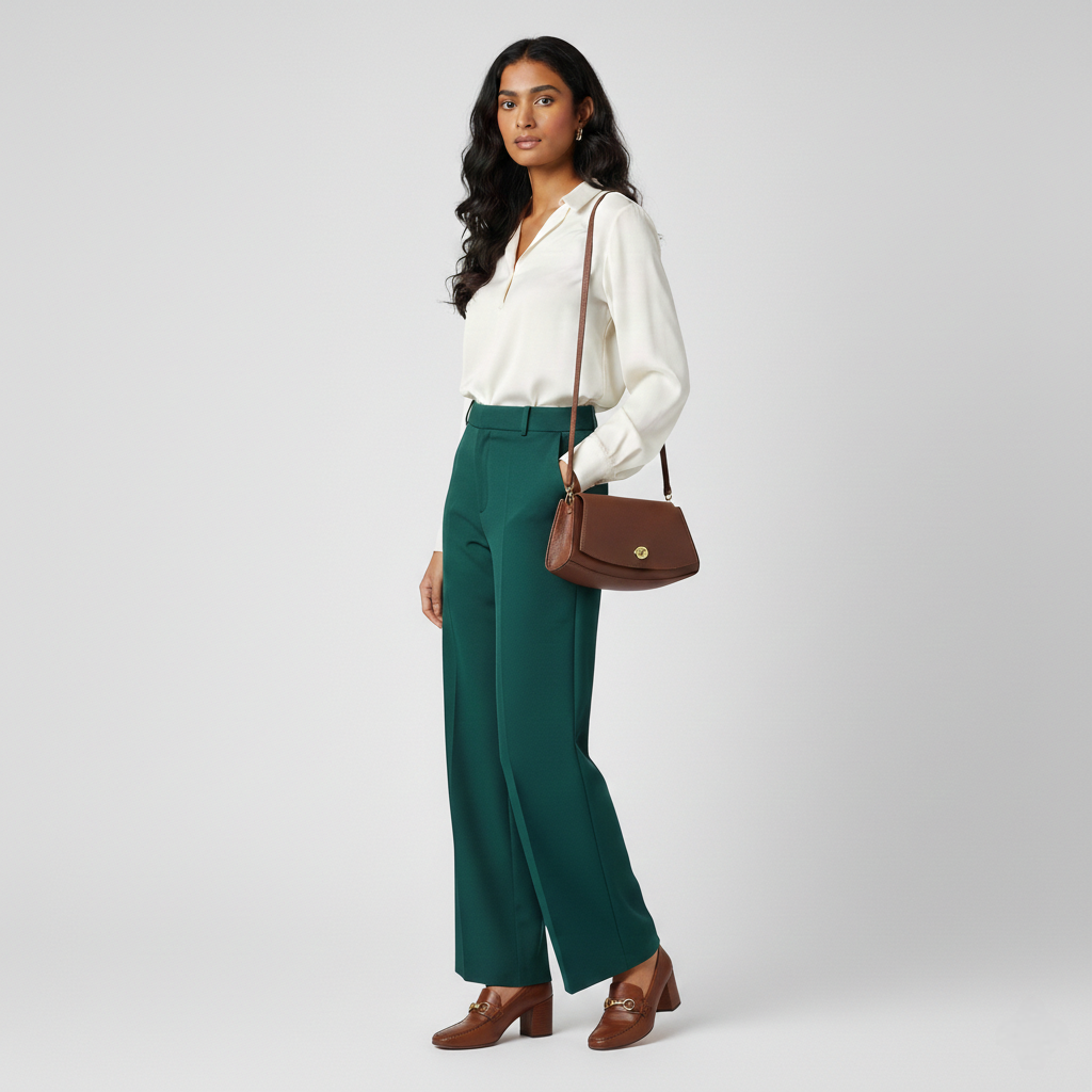 Sac à bandoulière demi-lune en cuir Paco ~ Marron