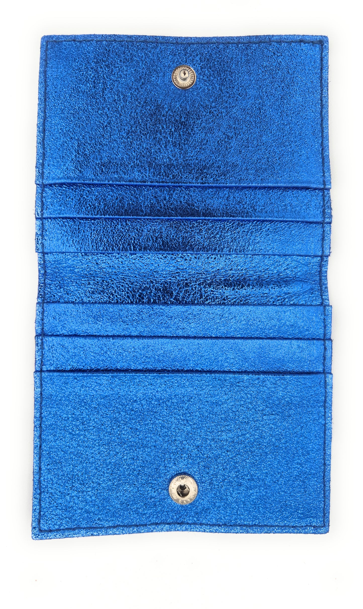 Porte-cartes Asha en cuir irisé italien ~ Bleu royal