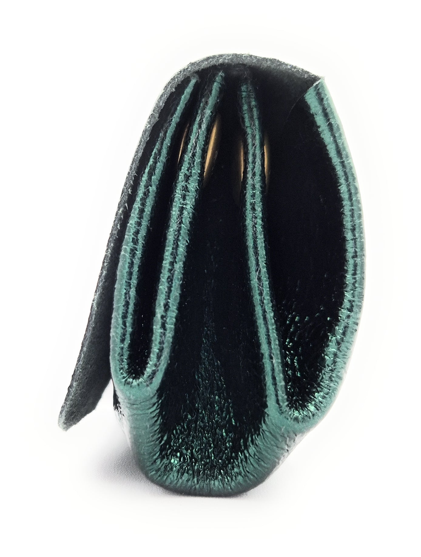Etania Iridescent Leather Purse ~ Petrol Green 
