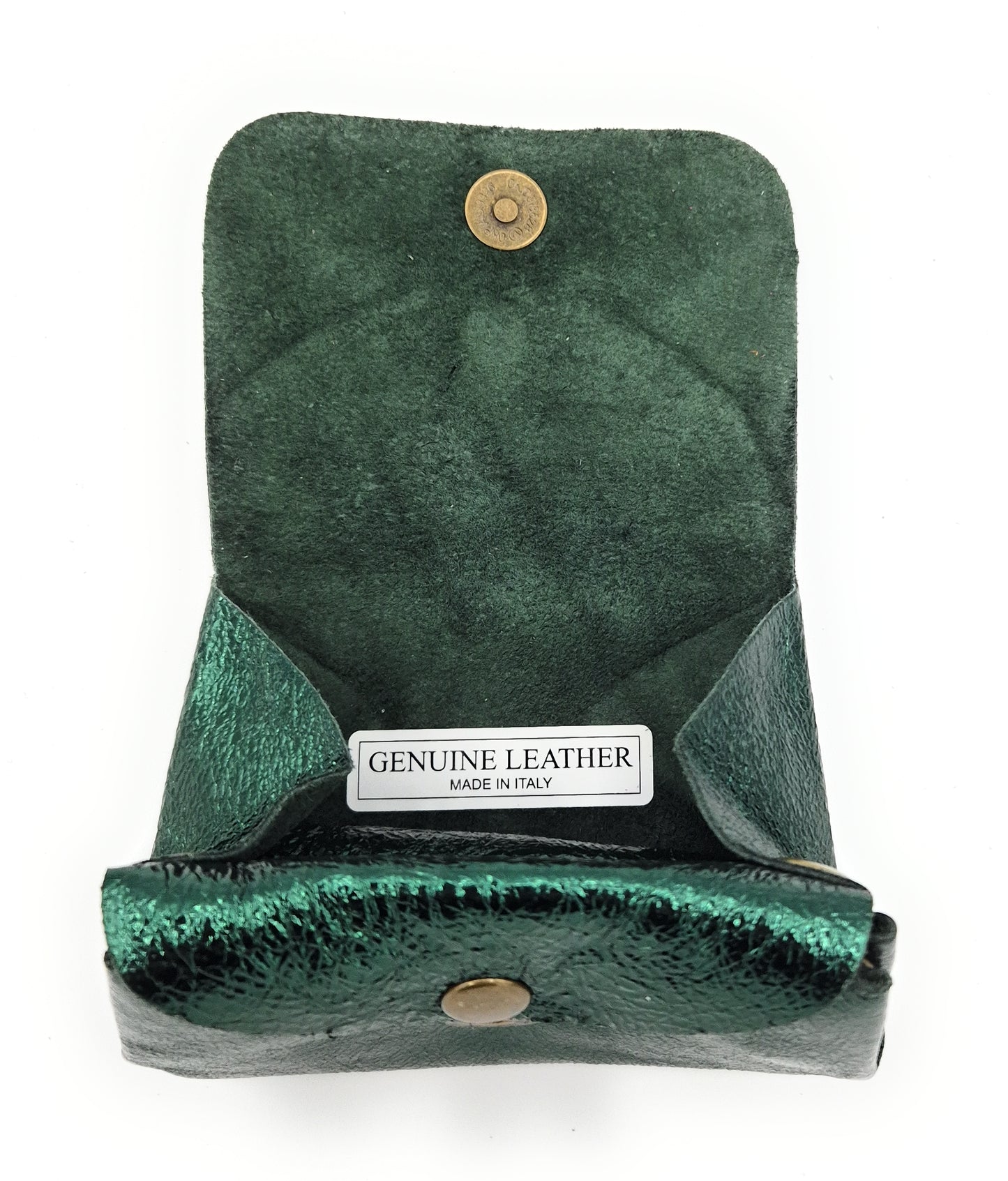 Etania Iridescent Leather Purse ~ Petrol Green 