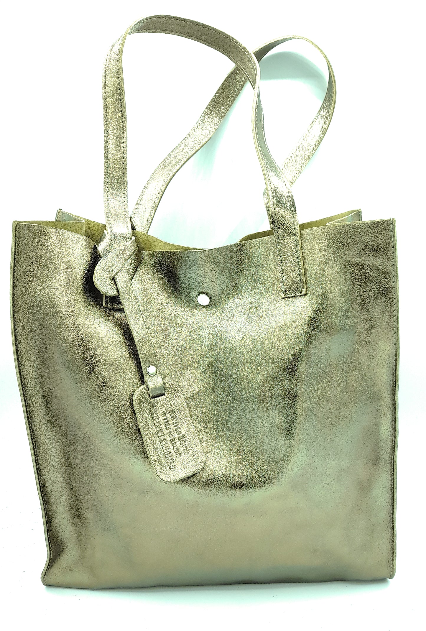 Sac shopper Dena en cuir irisé ~ Étain