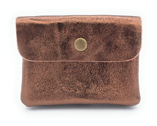 Porte-monnaie Aponi cuir irisé italien ~ Bronze