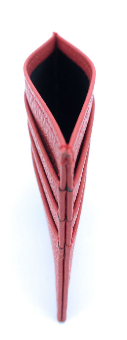 Istu Leather Card Holder ~ Coral Red