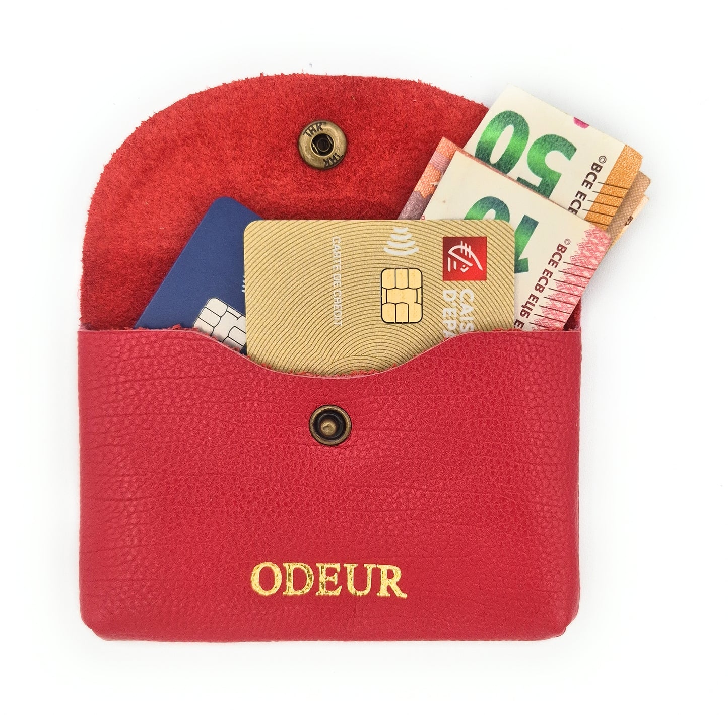 Porte-cartes Nita en cuir ~ Rouge
