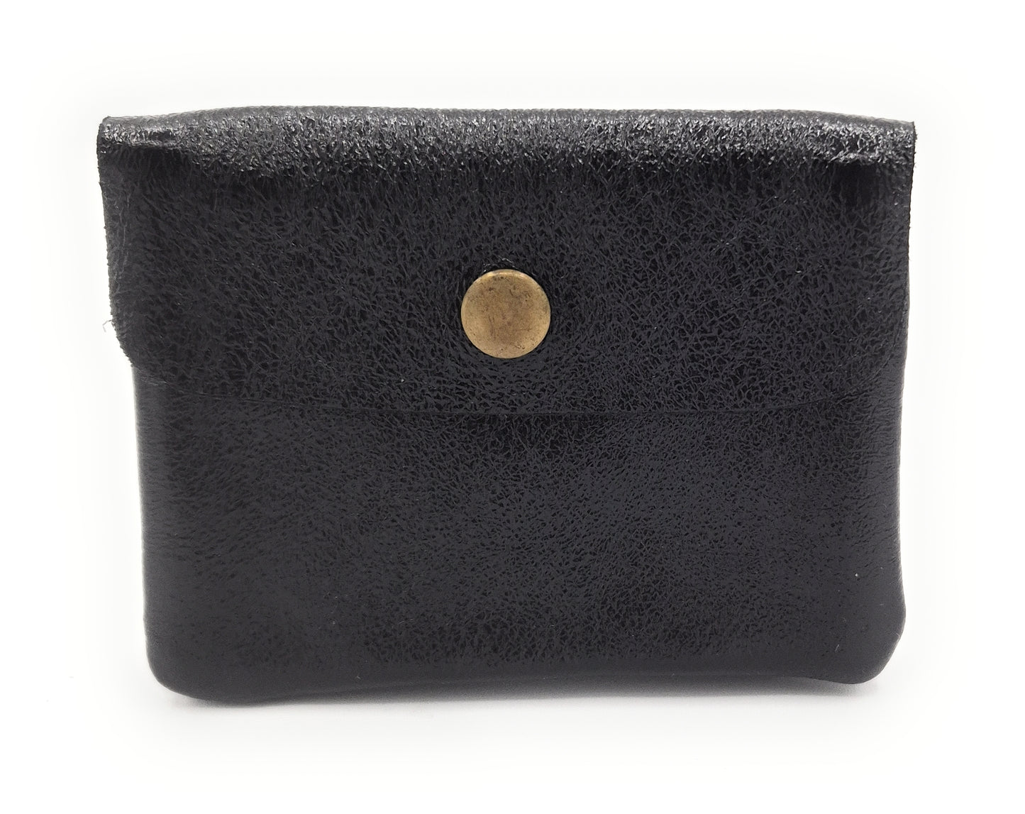 Porte-monnaie Aponi cuir irisé italien ~ Noir