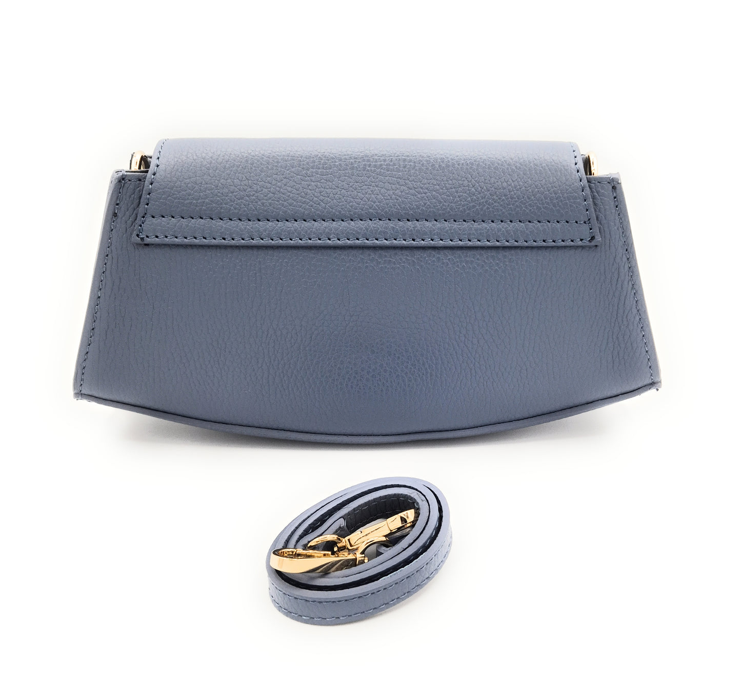 Paco Leather Half Moon Shoulder Bag ~ Sky Blue