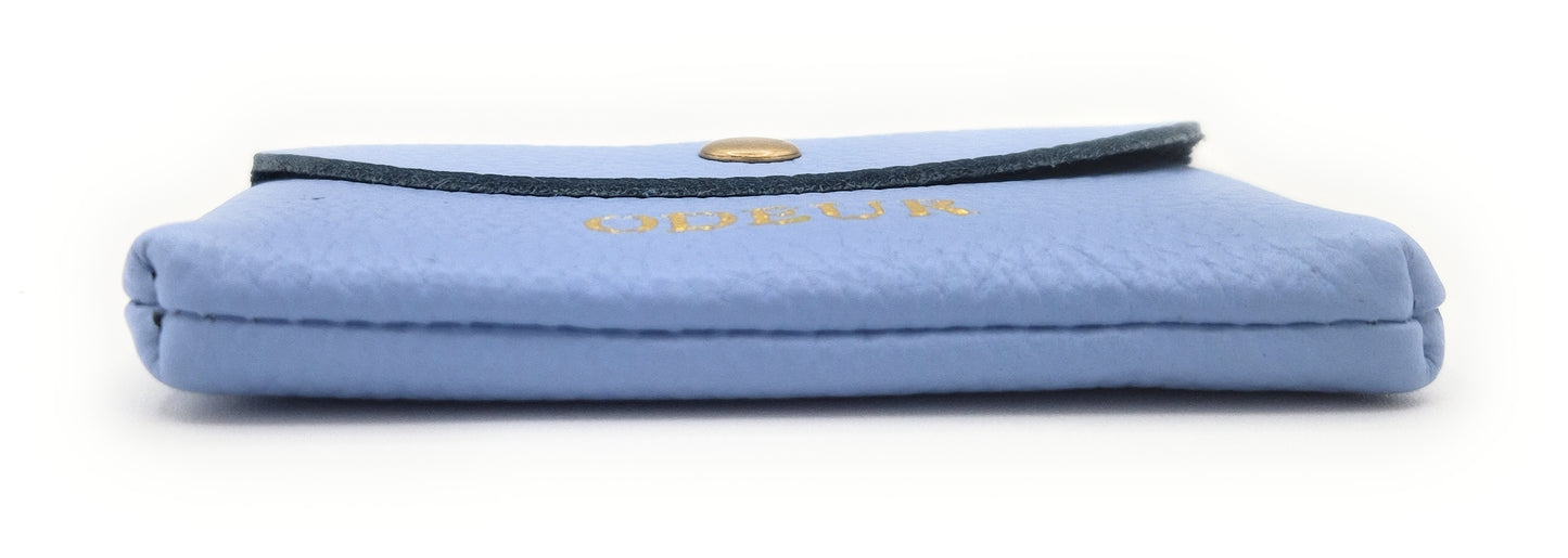 Porte-cartes Nita en cuir ~ Bleu ciel
