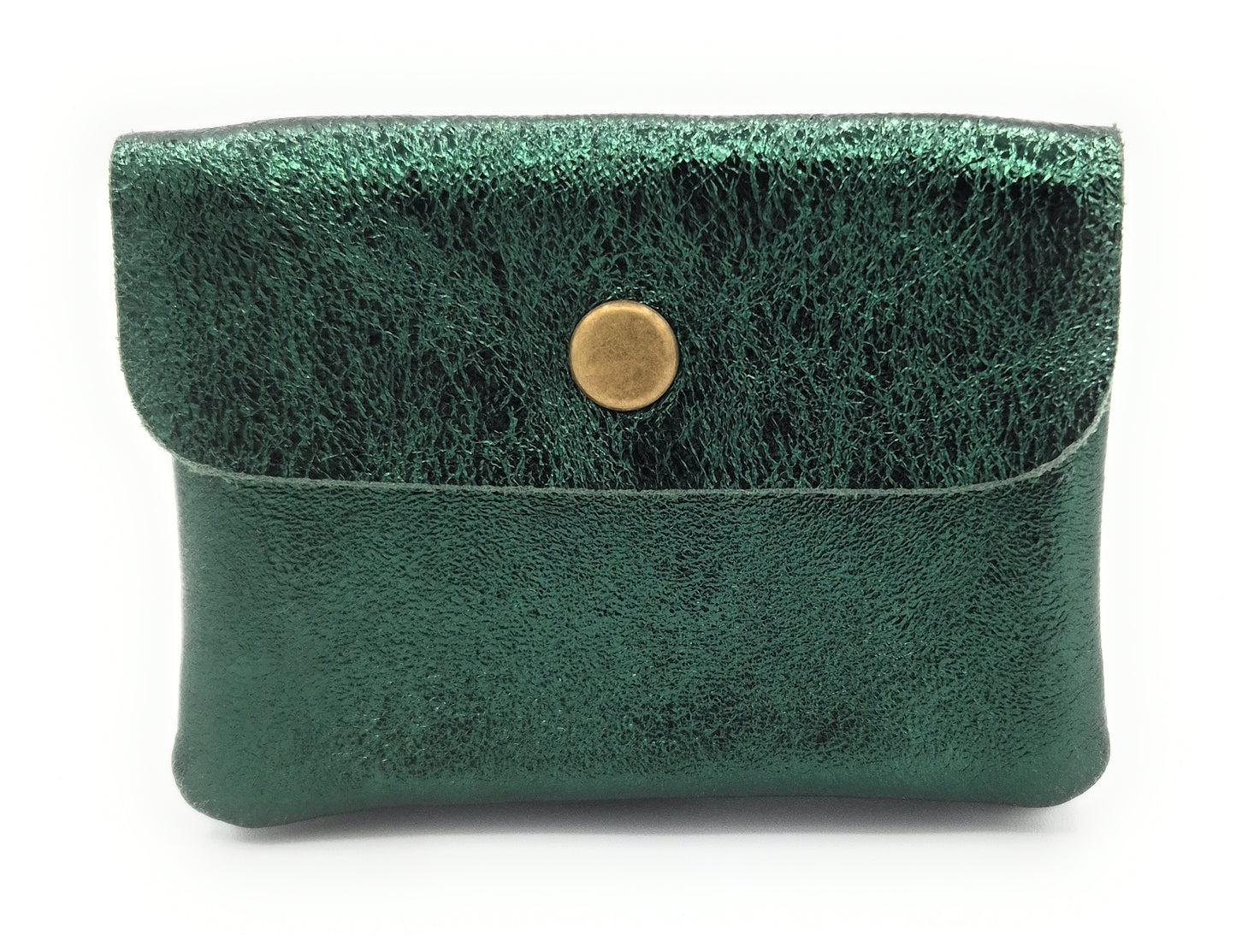 Porte-monnaie Aponi cuir irisé italien ~ Vert pétrole