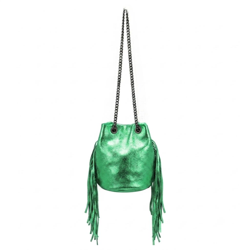 Sac bourse Anoki en cuir irisé ~ Vert émeraude