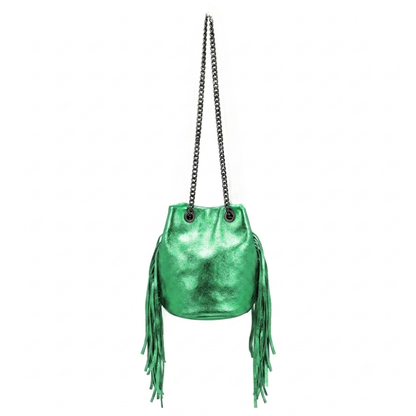 Sac bourse Anoki en cuir irisé ~ Vert émeraude