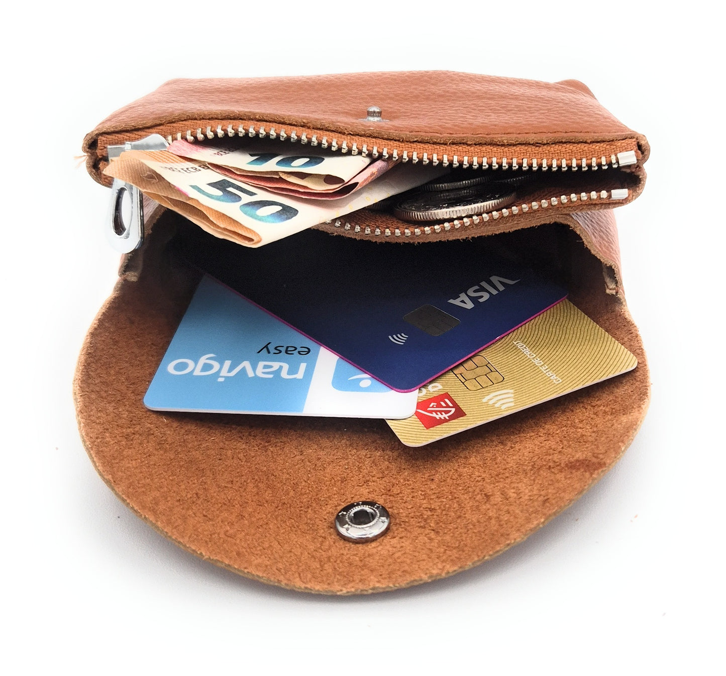 Porte-monnaie Anaba en cuir ~ Camel