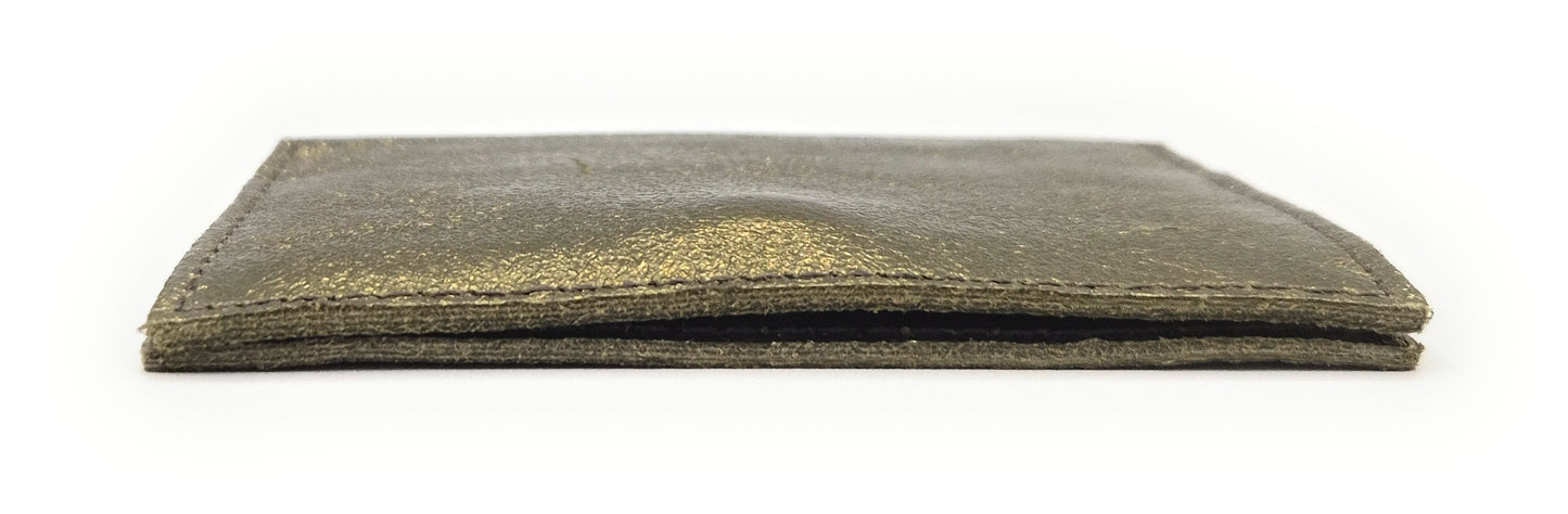 Porte-cartes Asha en cuir irisé italien ~ Kaki