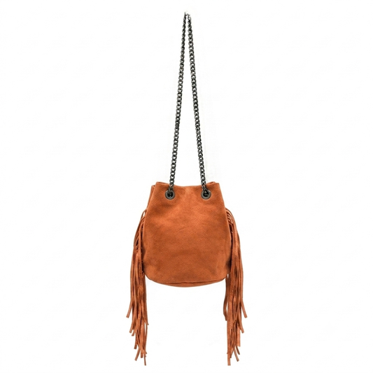 Anoki Suede Leather Purse ~ Orange