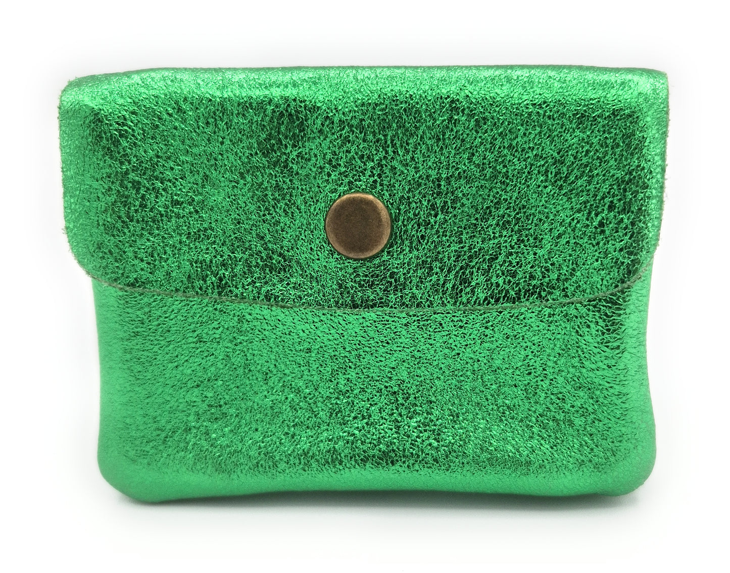 Aponi iridescent leather purse ~ Emerald green