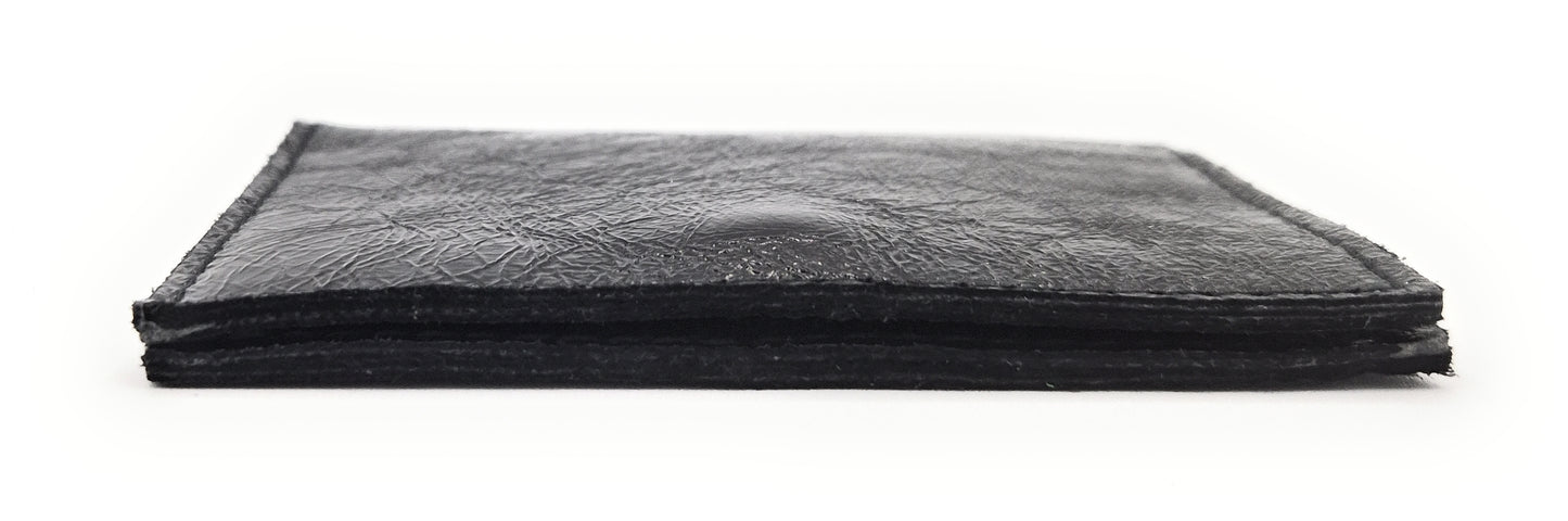 Porte-cartes Asha en cuir irisé italien ~ Noir