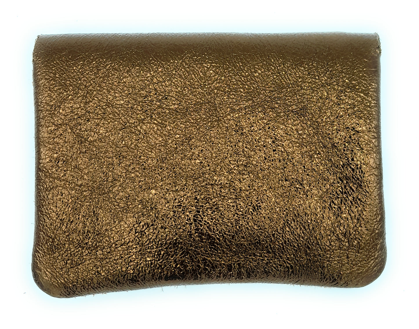 Aponi suede leather / iridescent coin purse ~ Bronze / Camel