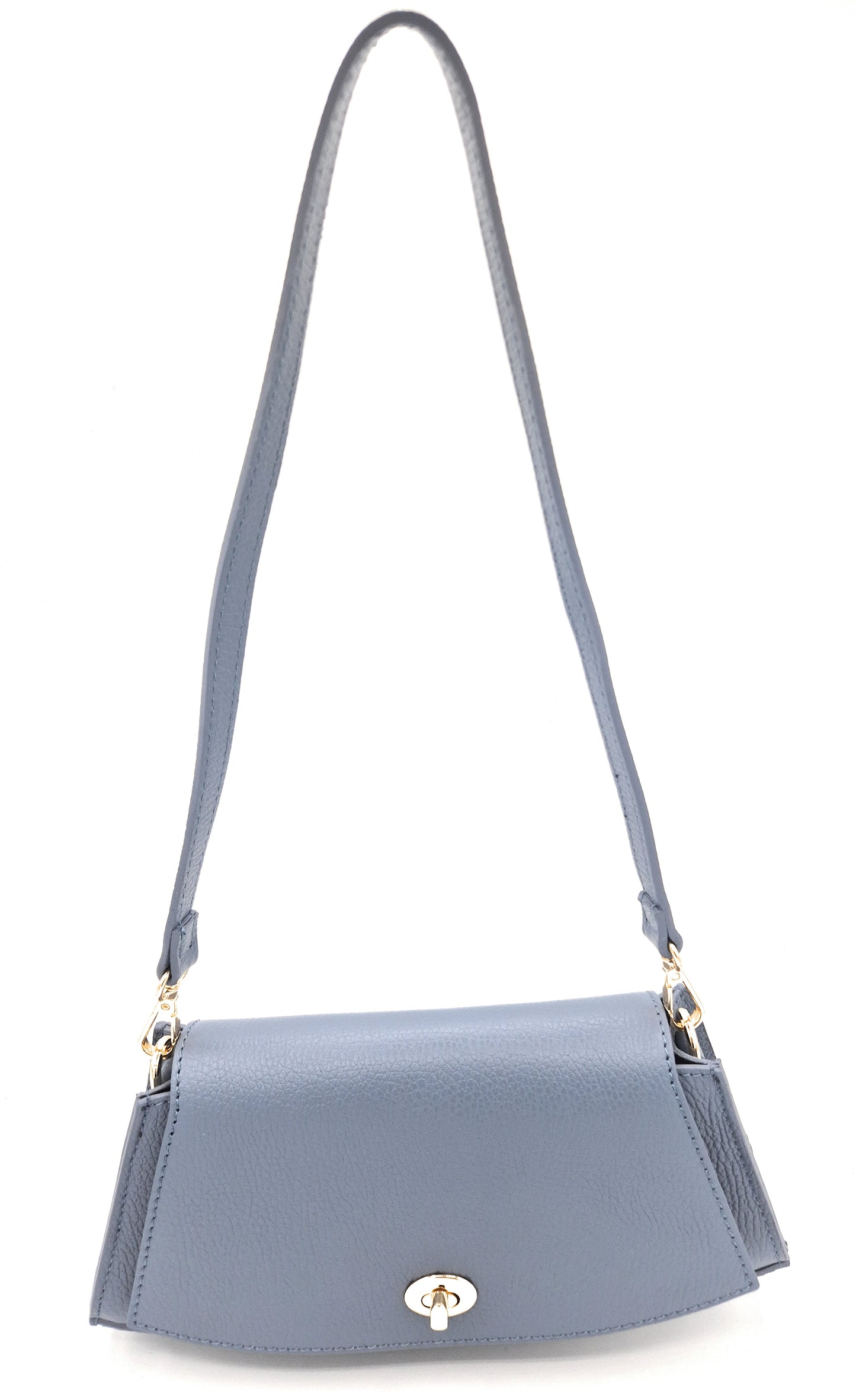 Paco Leather Half Moon Shoulder Bag ~ Sky Blue