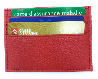 Istu Leather Card Holder ~ Coral Red