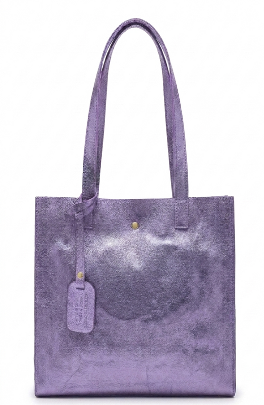 Sac shopper Dena en cuir irisé ~ Lavande