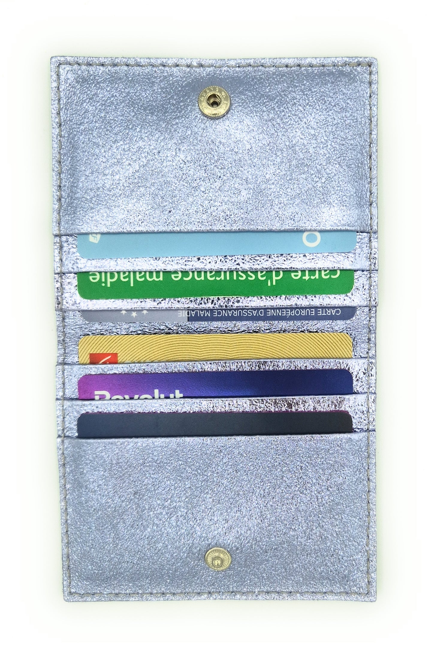 Porte-cartes Asha en cuir irisé italien ~ Lavande