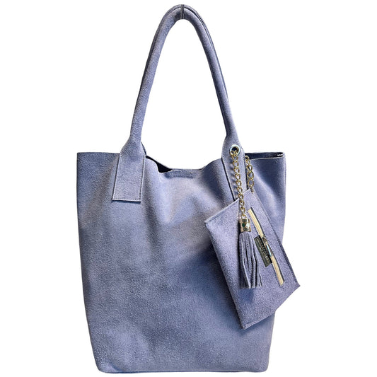 Sac shopper Aiyana en cuir suédé ~ Lavande