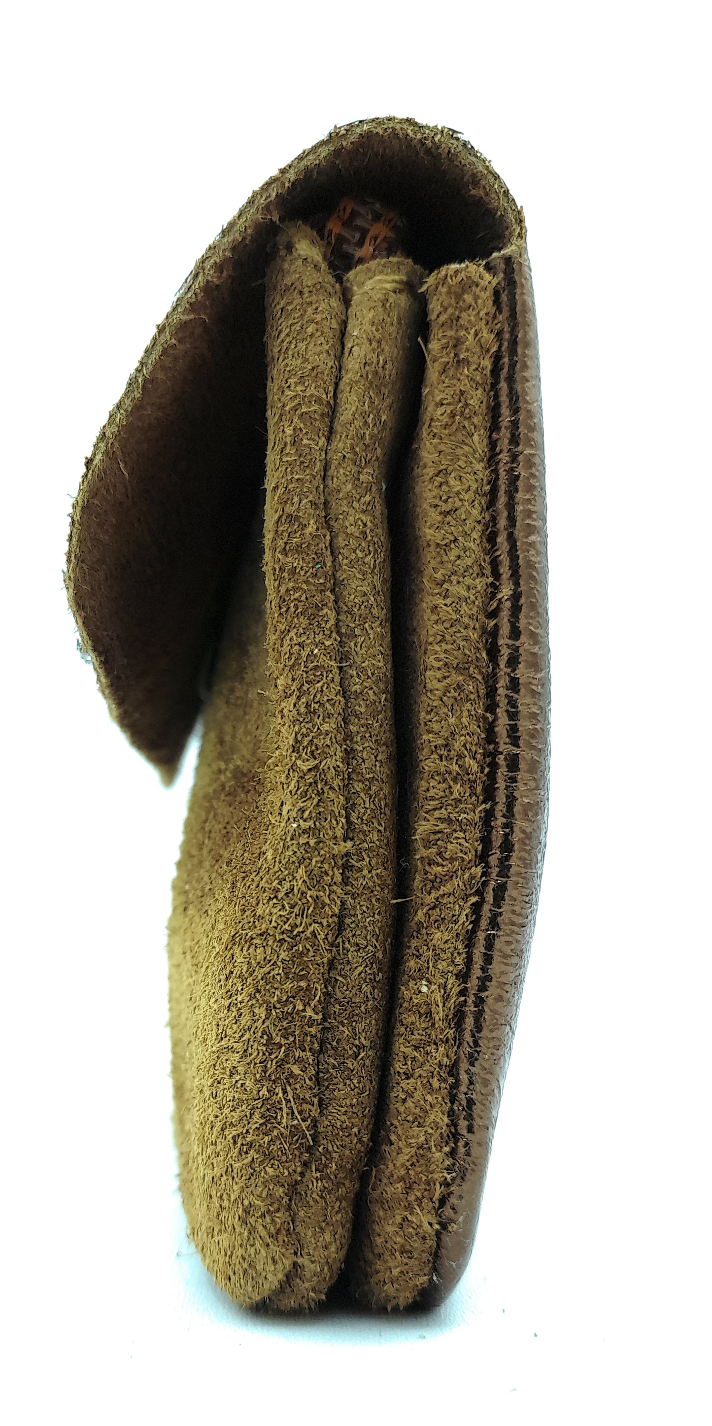 Aponi suede leather / iridescent coin purse ~ Bronze / Camel