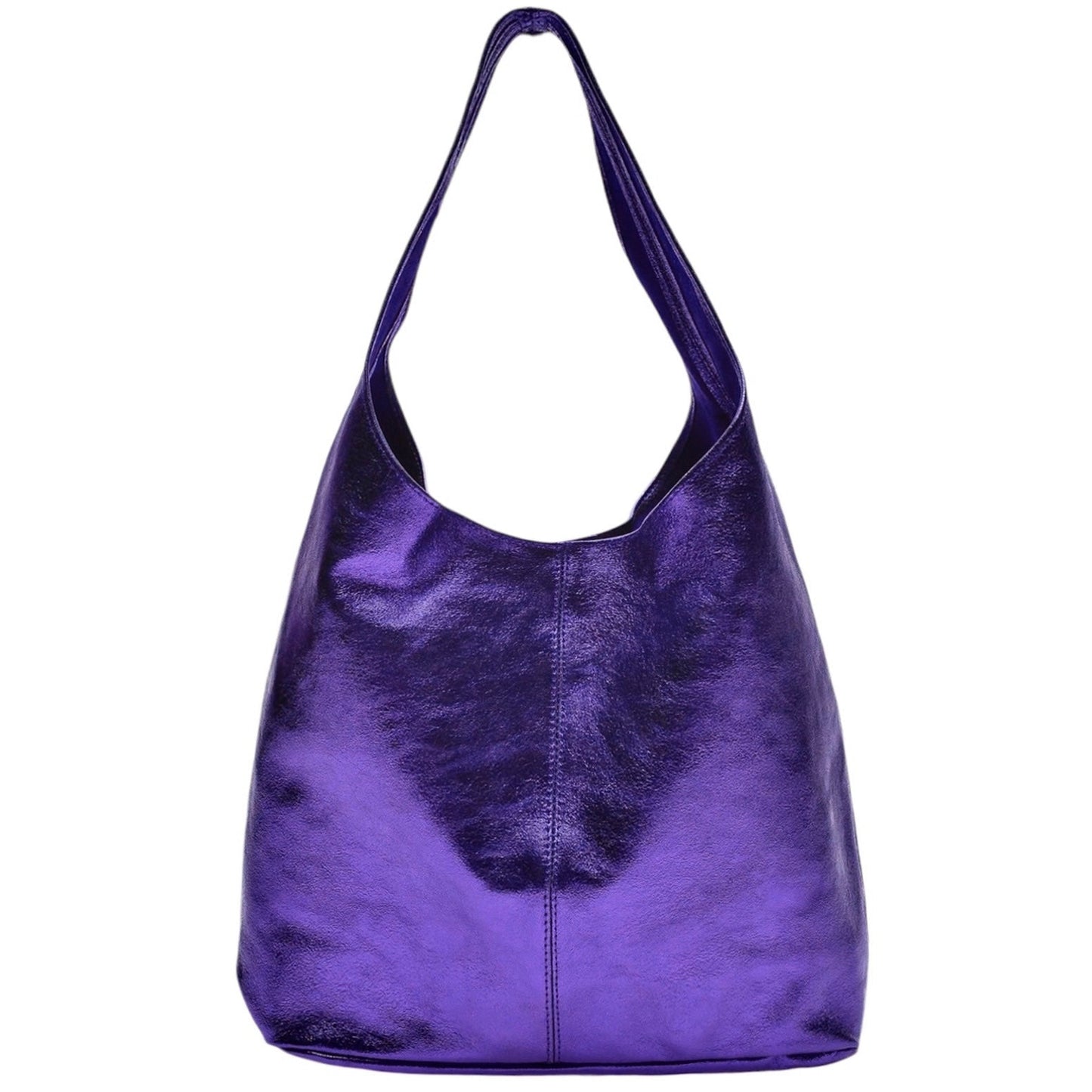 Sac cabas hobo en cuir irisé Lulu ~ Violet