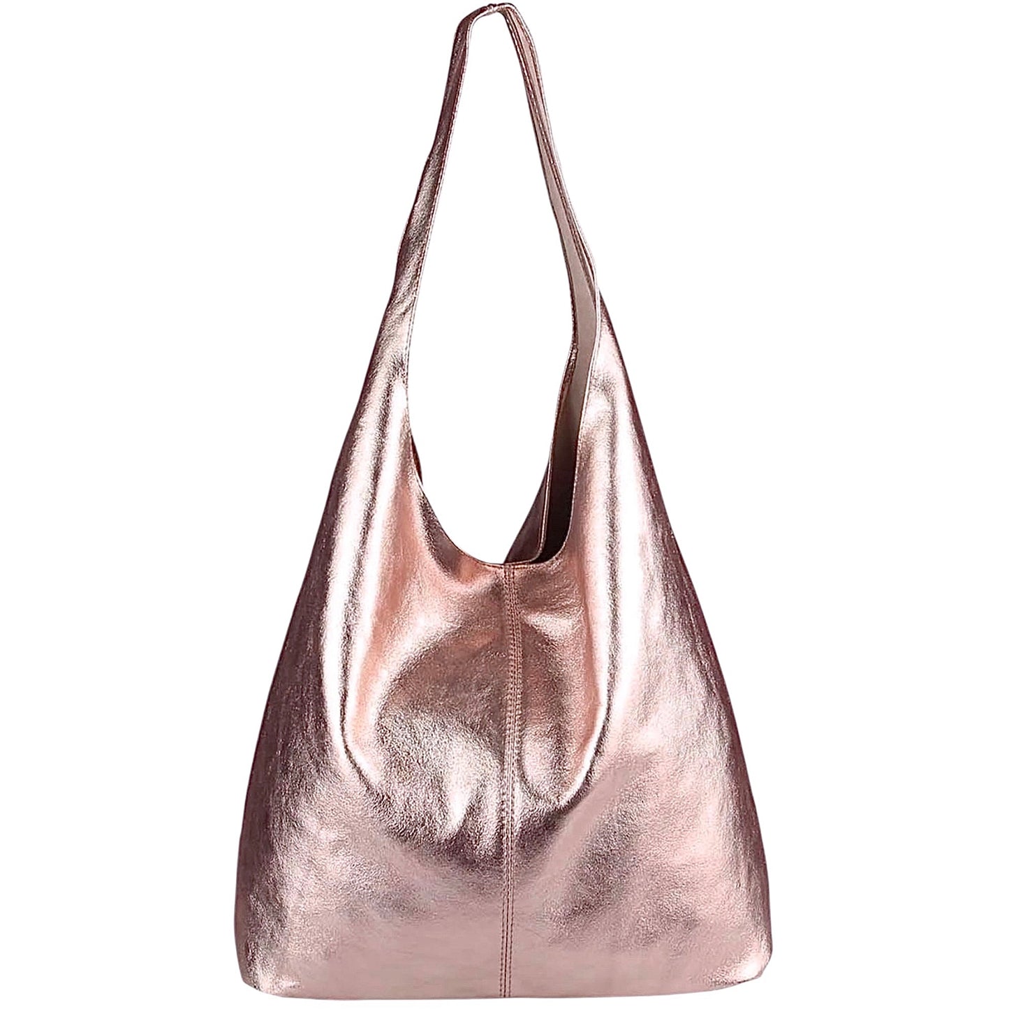Sac cabas hobo en cuir irisé Lulu ~ Champagne