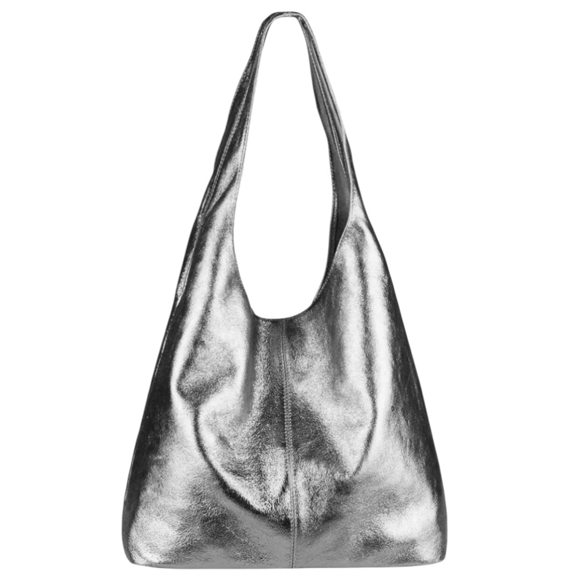 Sac cabas hobo cuir irisé Lulu ~ Gris anthracite