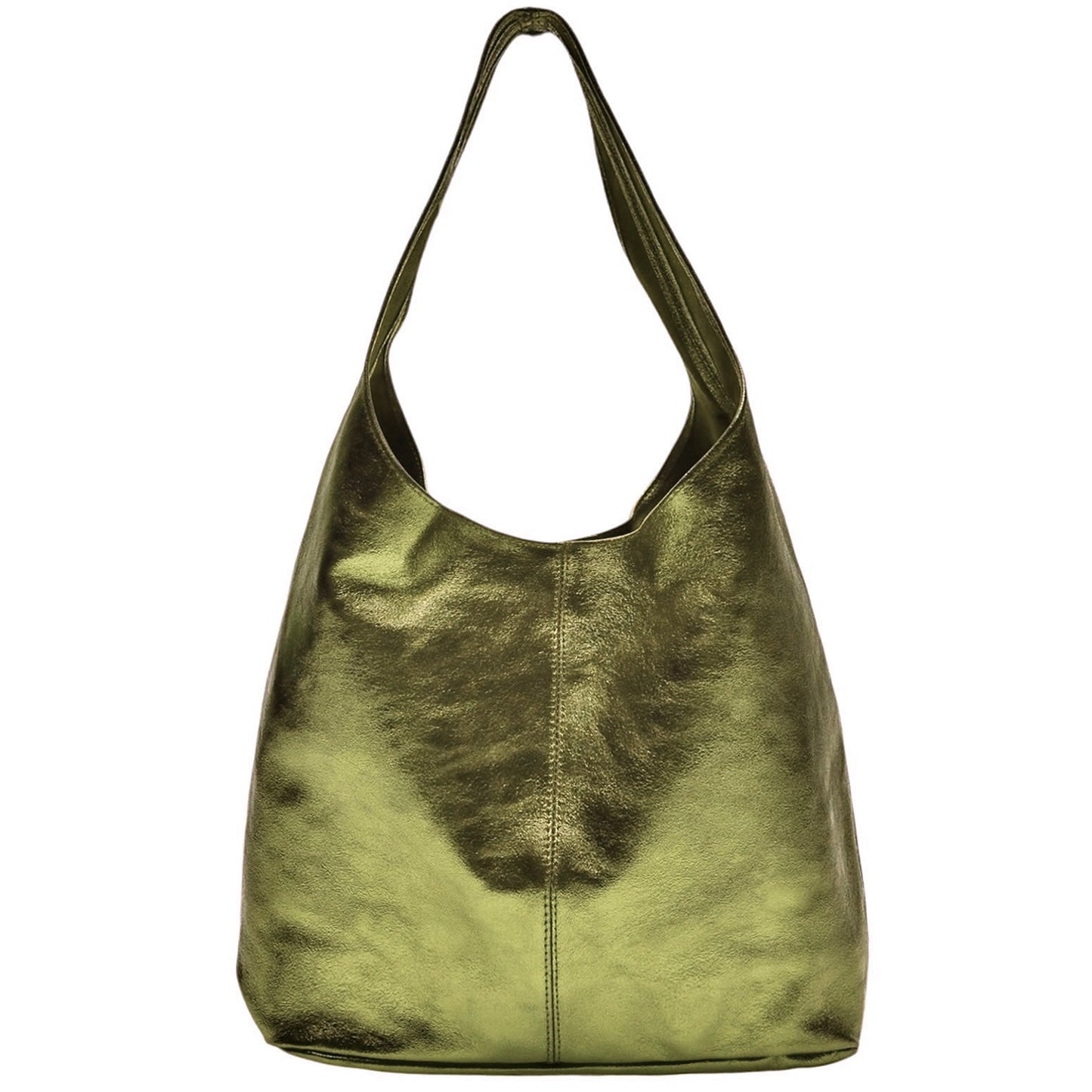 Sac cabas hobo en cuir irisé Lulu ~ Kaki